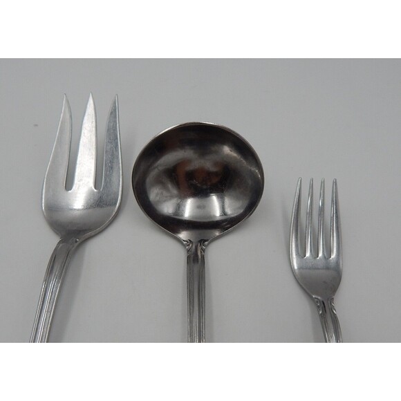 Reed & Barton Rebacraft La Femme Stainless Set Meat Fork Gravy Ladle Salad Fork - Picture 2 of 9